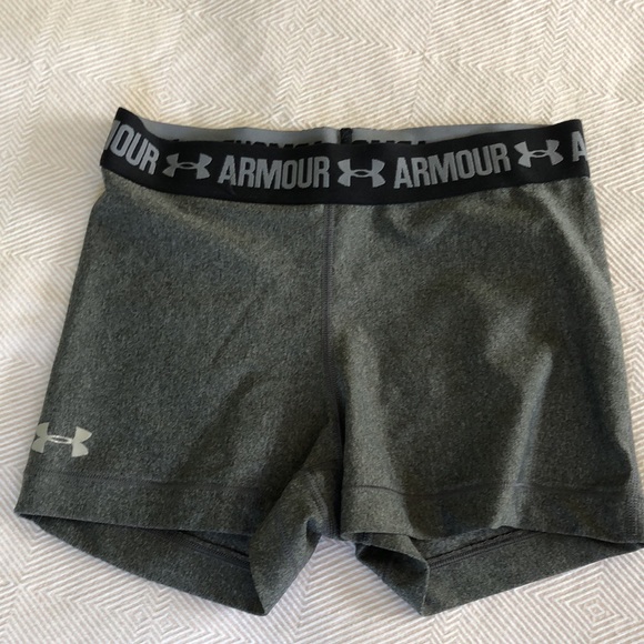 Under Armour HeatGear Mid-Rise Shorty, Charcoal Light Heather - Picture 2 of 5